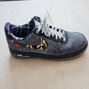 Nike Air Force 1 Low Gray with Yellow Camo Accents